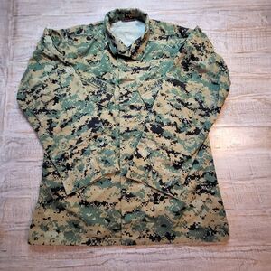 US Army BDU Shirt Mens Medium Green Brown Camo Military Shirt Hunting